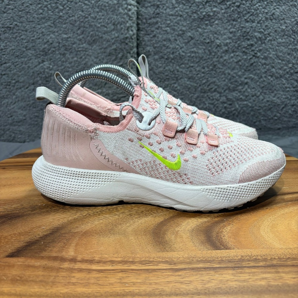 Nike React Escape Run Womens 7.5 Pink White Neon Lime Running Shoes DC4269-101‎